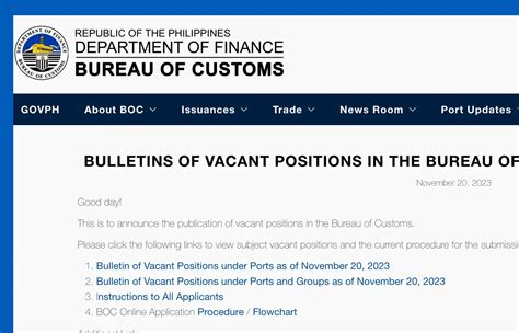 bureau of customs hiring 2023